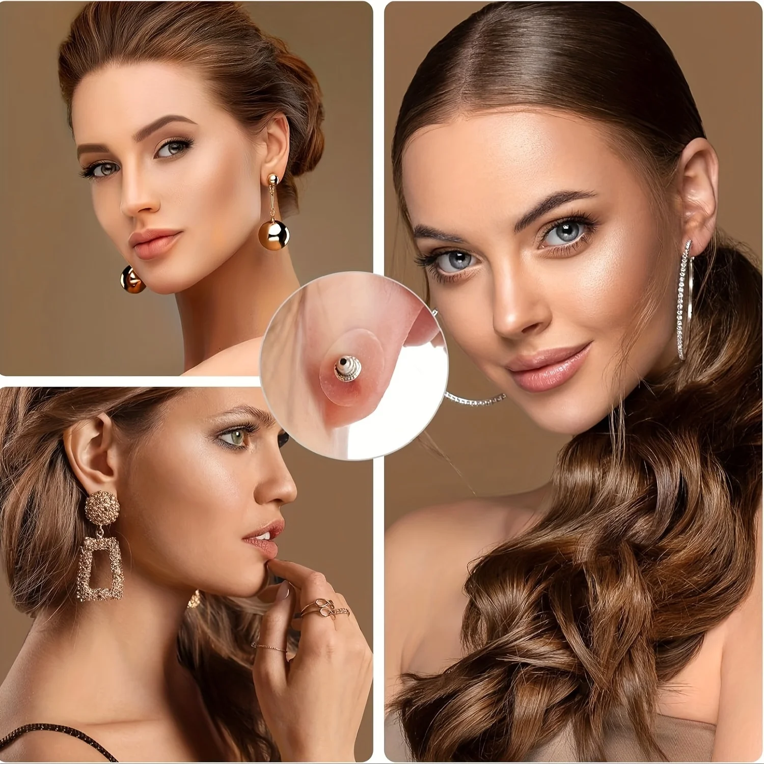 100/200pcs Ear Lobe Support Patches Bifurcated Heavy Duty Clear Earring Stickers Stabilizers for Long-Term Wear Large Protectors