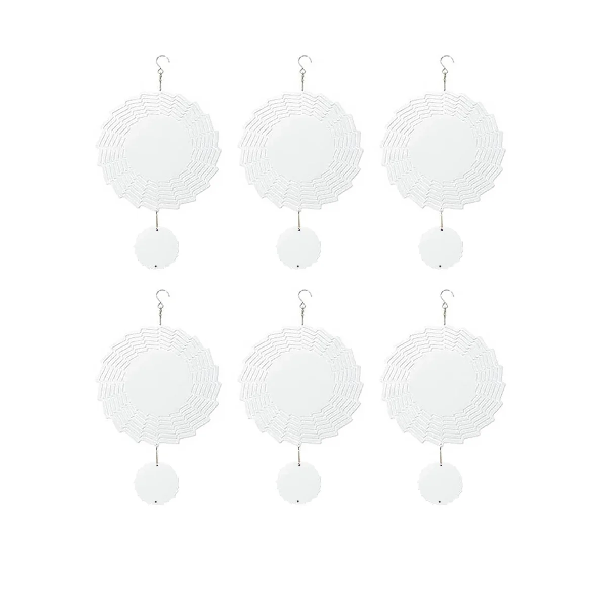 

6Pcs 8Inch Sublimation Wind Spinner Blanks 3D Wind Spinners Hanging Wind Spinners Windmill for Outdoor Garden Decoration