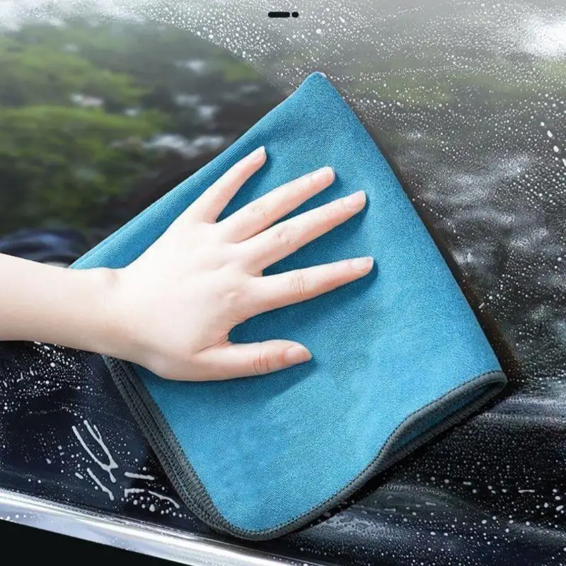 Microfiber Auto Washing Towel 1/2Pcs Super Thick Absorbent Drying Cloth No Residue for Car Body Kitchen Surface Cleaning