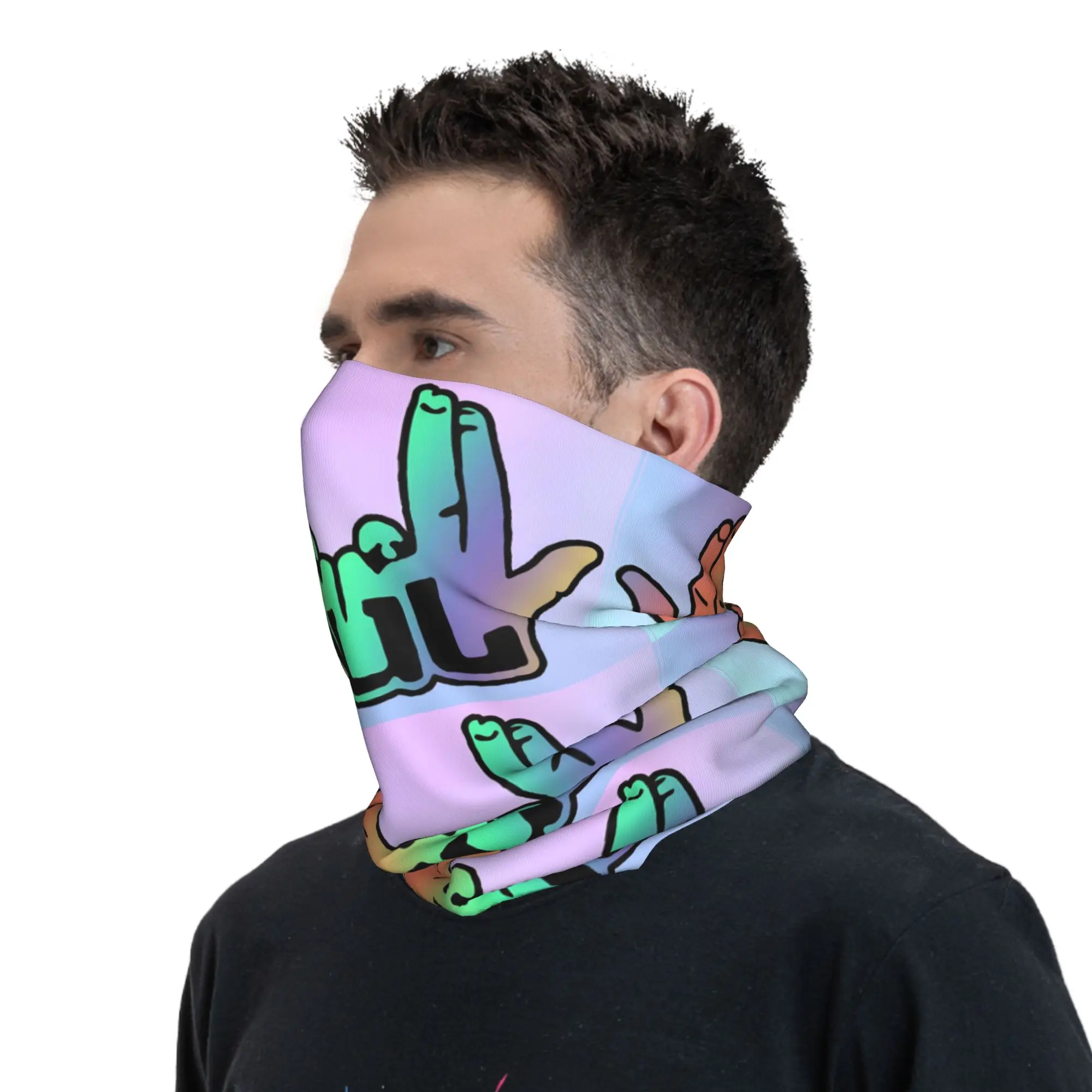 مخصص يوليو الرقبة الجراب النساء الرجال يندبروف الشتاء الفرنسية مغني الراب الموسيقى باندانا وشاح لركوب الدراجات #5