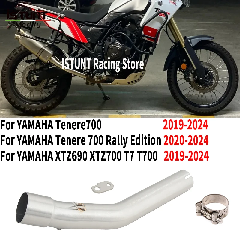 

Slip On For YAMAHA Tenere700 Tenere 700 XTZ700 690 700 Rally Edition T7 T700 2019 - 2024 Motorcycle Exhaust 50.8mm Mid Link Pipe