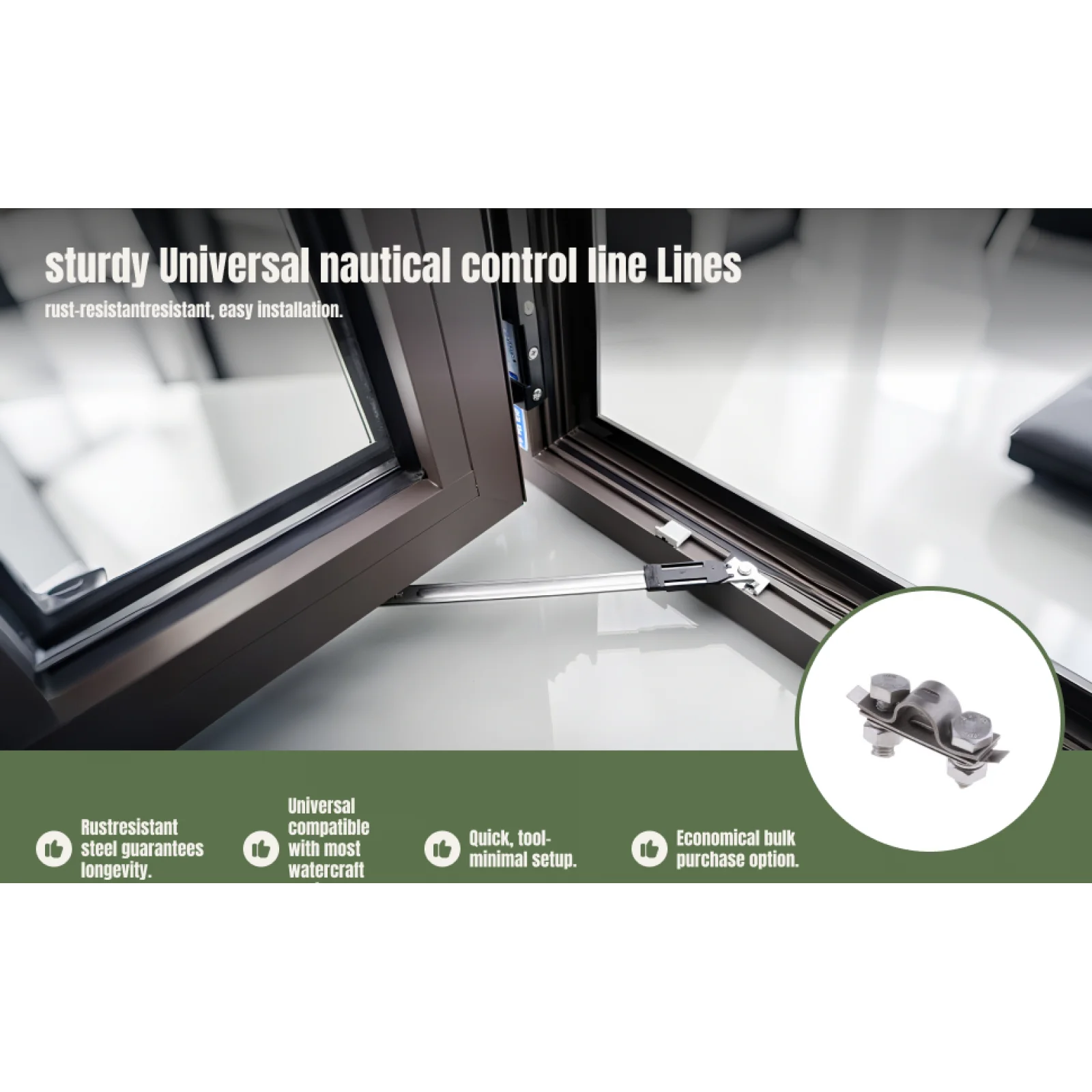 

Stainless Steel Control Cable Saddle Clamp Kit Marine Grade U Shaped Clamp with Shim for Boat Motor Throttle Cable