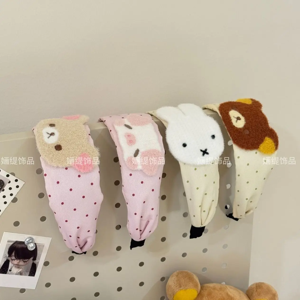 Japanese Vintage Polka Dot Pig Miffy Rilakkuma Wide Headband Sweet Cartoon Cute Hair Decor Gift For Friends