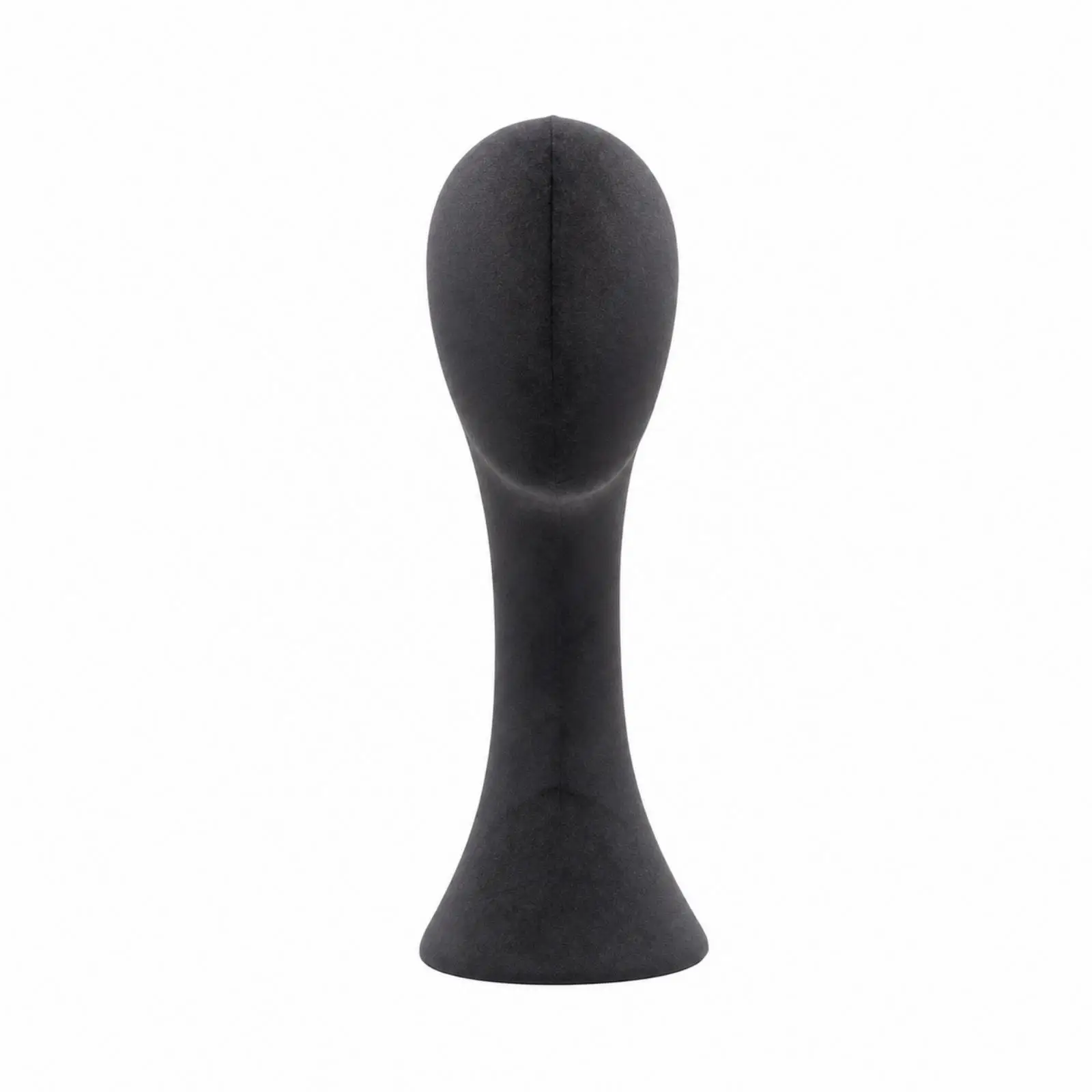 Velvet Covered Mannequin Head for Hat Display with Built in Bust for Stable Tabletop Showcase