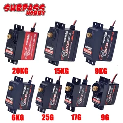 SURPASS HOBBY 9G 17G 25G 6KG 9KG 15KG 20kg Digital Metal Gear Servo per 1/8 1/10 1/12 1/24 1/RC Car Boat Airplane Robot