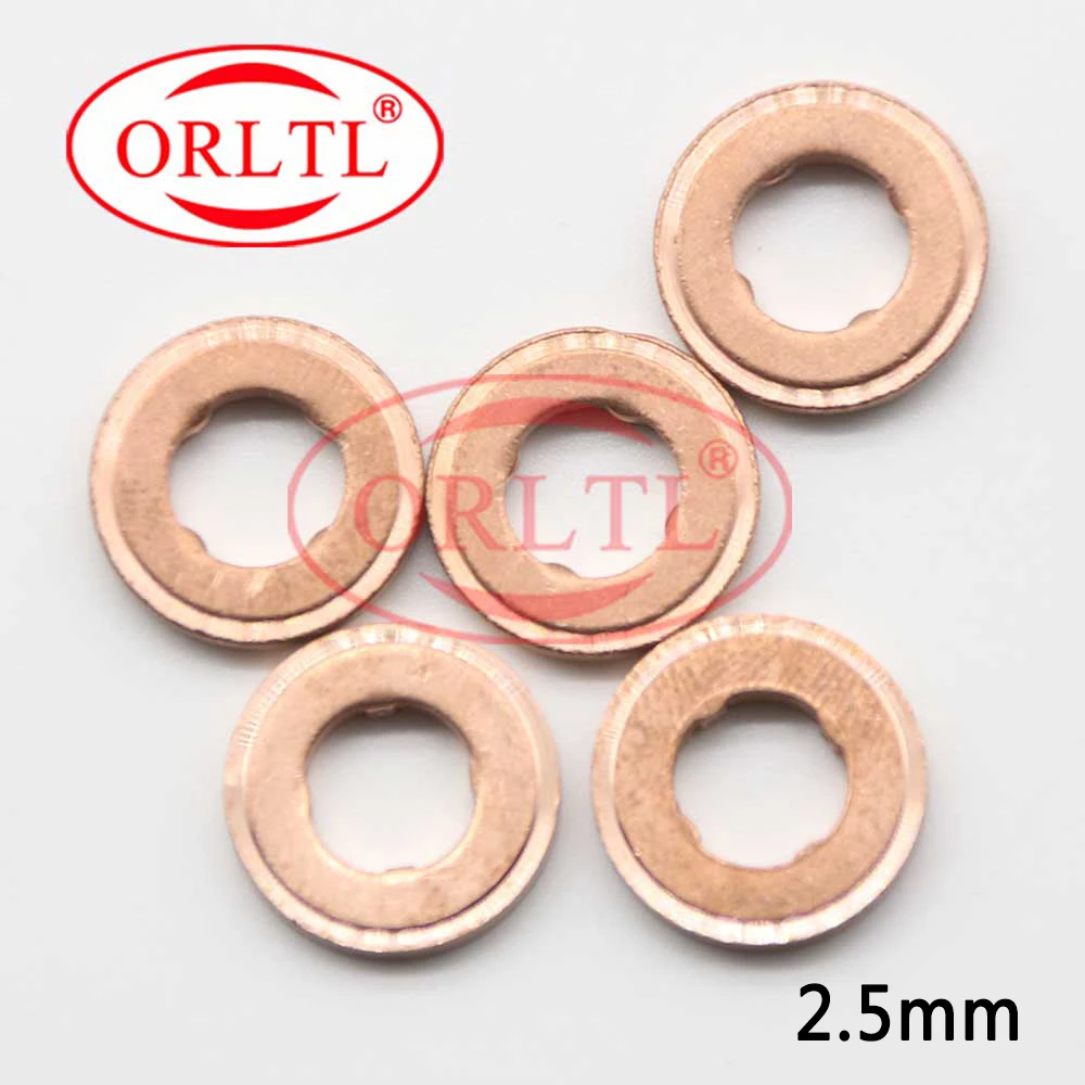 

100 pcs 7x15mm Thickness 2.5mm Common Rail Injector Nozzle Copper Washer Gasket For Fuel Diesel Injection Sealing Repair Parts