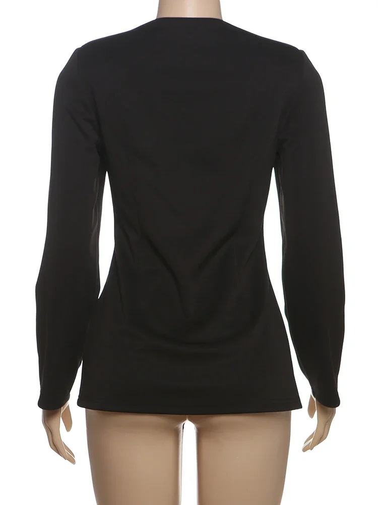 معاطف نسائية فريدة من نوعها من Kliou موضة الخريف بأكمام طويلة وسترات ضيقة واحدة الصدر ورقبة على شكل حرف v ملابس خارجية للشارع للسيدات #5