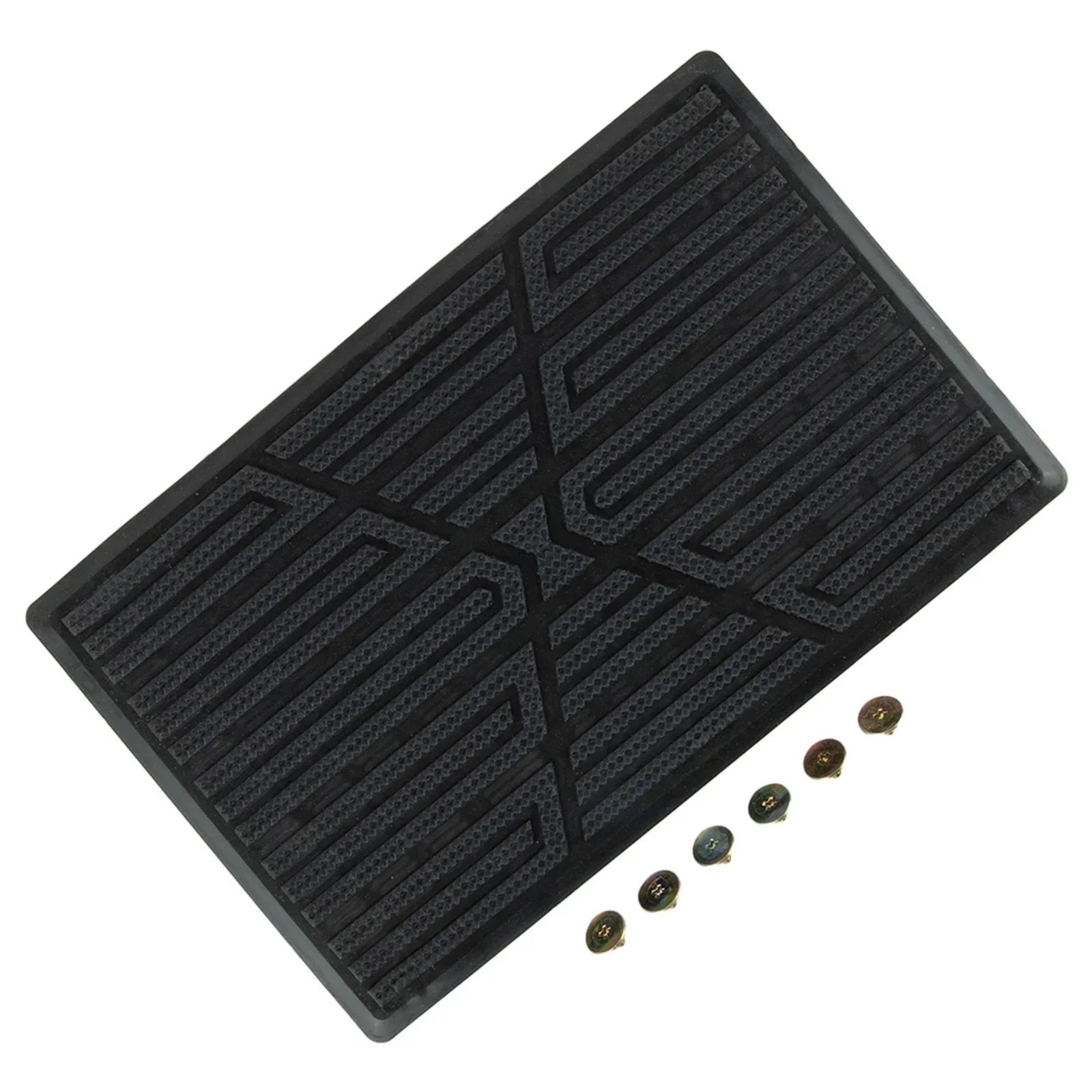 Car Floor Black Carpet Pad Heel Foot Mat  Universal PVC Car Foot Carpet Pad Heel Mat Pedal Patch Cover Mat Anti Skid Pedal Screw