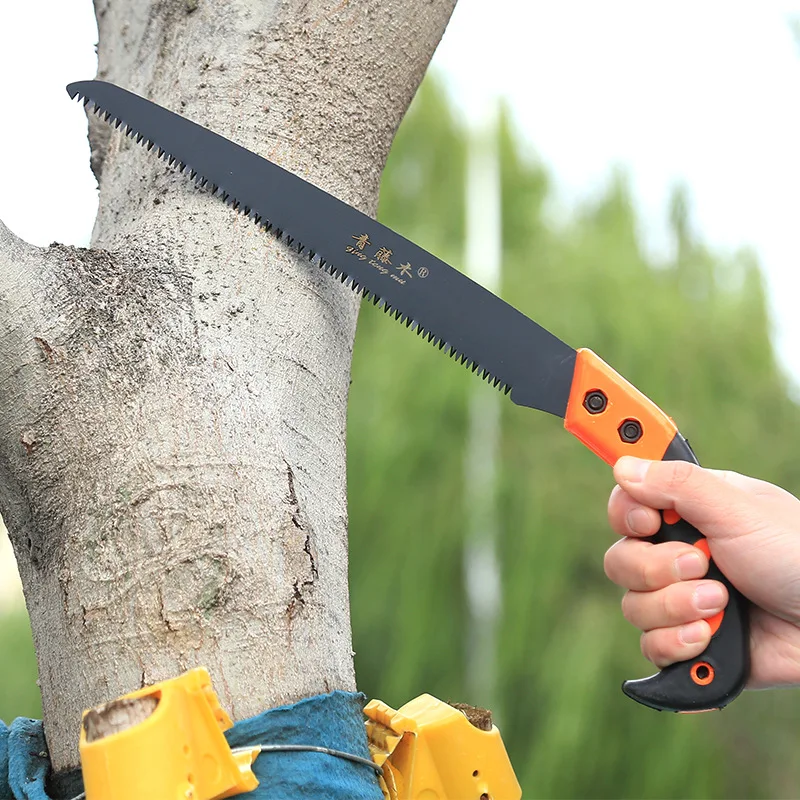 Green vine cutting saw SK5 steel garden logging tools household small hand saw black saw blade portable folding