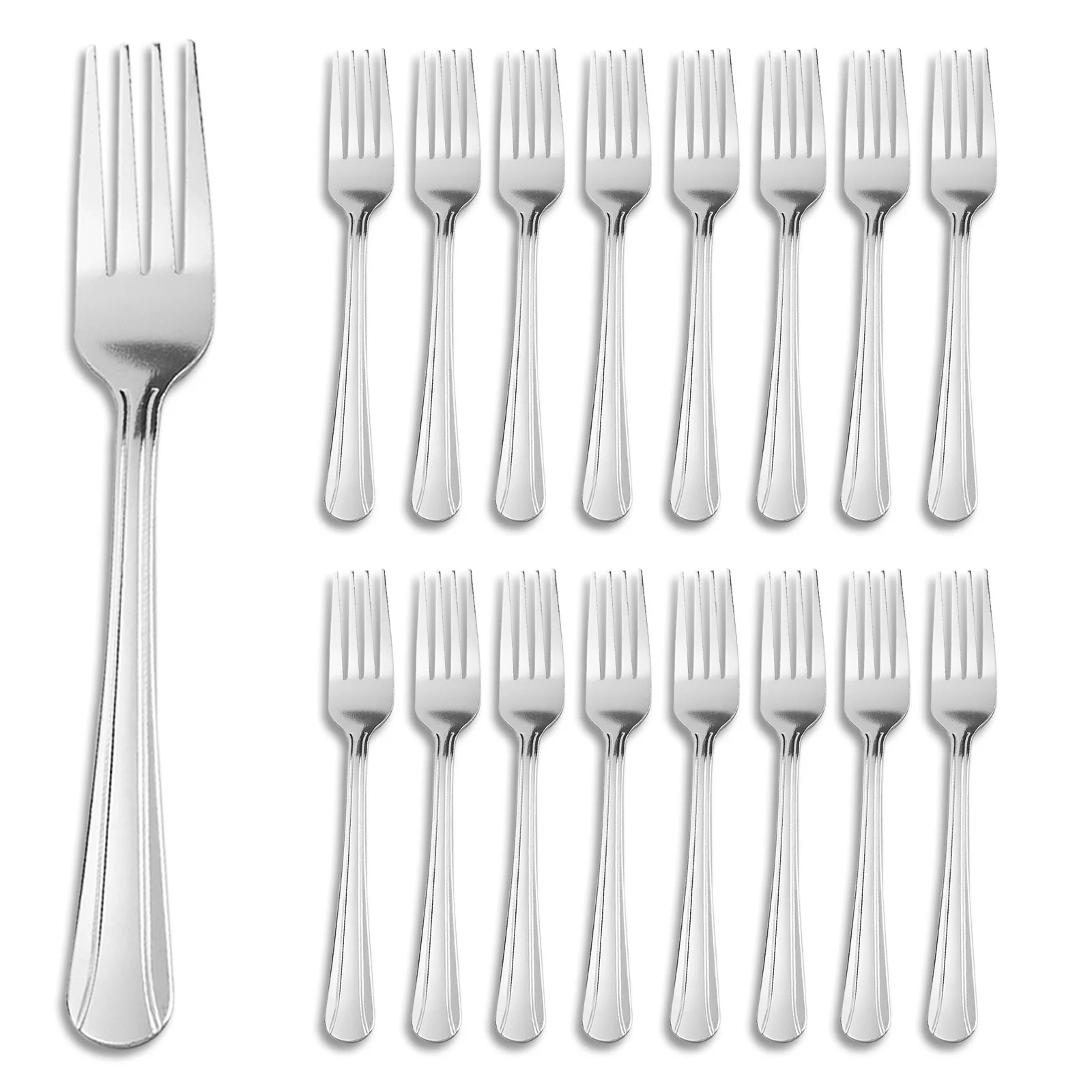 KOOMADE Wholesale Bulk 16/36/60Pcs Stainless Steel Dinner Forks Cheap Silver Western Steak Fork Set Food Grade Mirror Polished Cutlery Dishwasher Safe For Restaurant Hotel Catering Family Holiday Dinner Party Kitchen Tableware