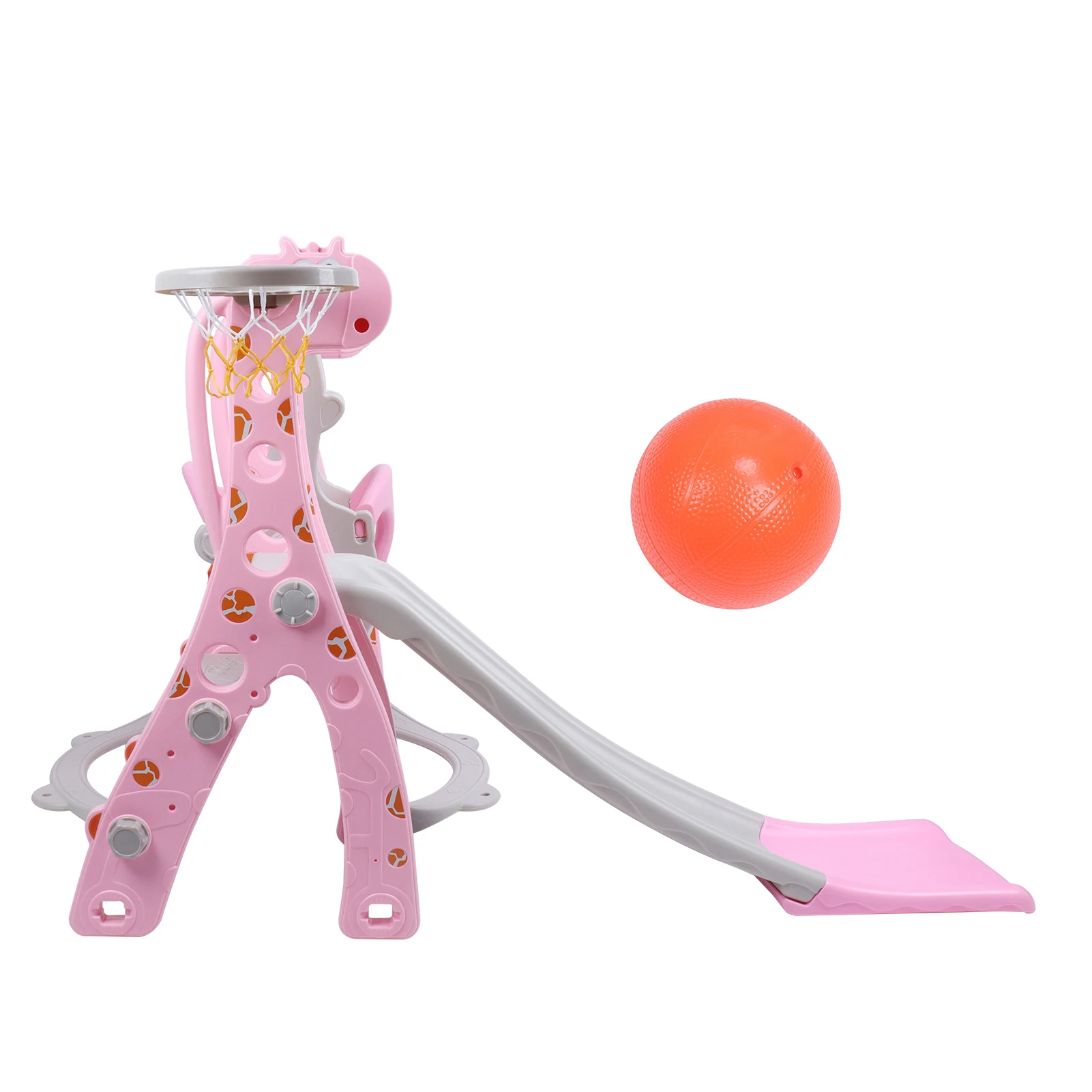 Set altalena per scalatore per bambini con canestro da basket Set di diapositive per bambini per interni ed esterni