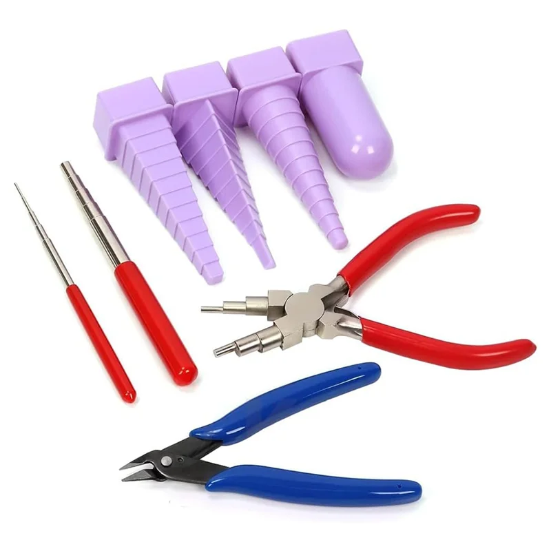 

ABAE-Jewelry Making Tool Kit Set 8-Piece Wire Winding Set With 6-In-1 Bail Making Pliers Mandrels, And Pliers, For Jewelry