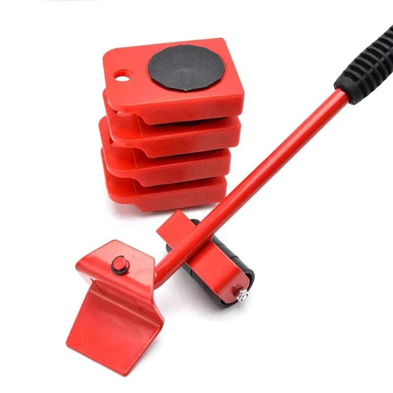 Set Rol Transportasi Bergerak Furnitur Penggerak Batang Roda Alat Penghilang Barang Berat Set Alat Pengangkat Bergerak Perkakas Tangan