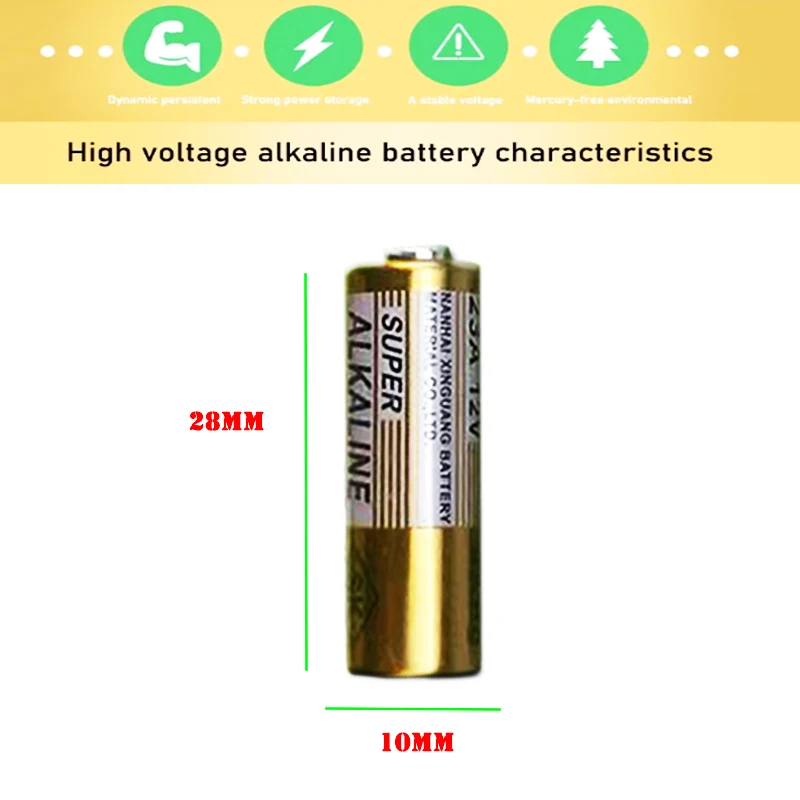 Bateria seca alcalina para campainha de controle remoto, 12V, 23GA, A23S, E23A, EL12, MN21, MS21, V23GA, L1028, GP23A, LRV08, 5pcs