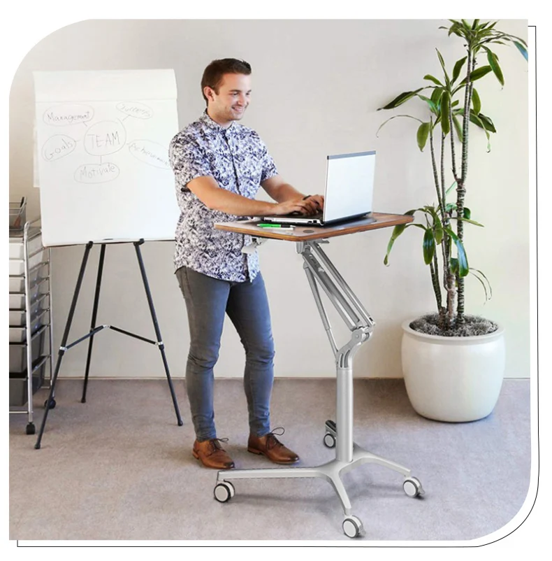 K-STAR Multifunctional Pneumatic Adjustable Lift Mobile Laptop Table Home Office Lazy Desk Learning Lecture Table New 2025