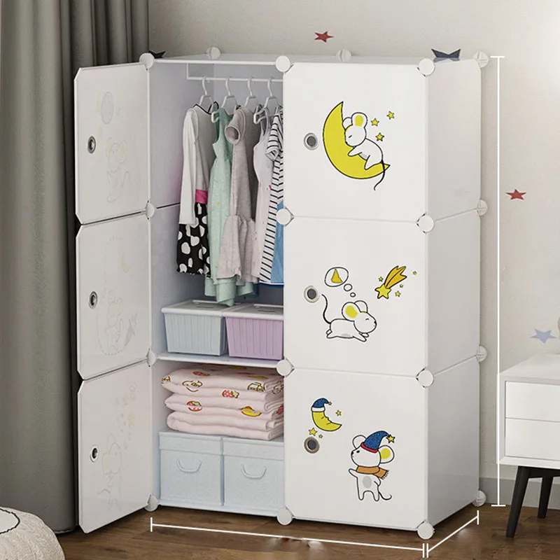 Open Display Wardrobe Modern Cabinet Storage Organizer Partitions Bedroom Clothes Wardrobe Plastic Muebles Trendy Furniture
