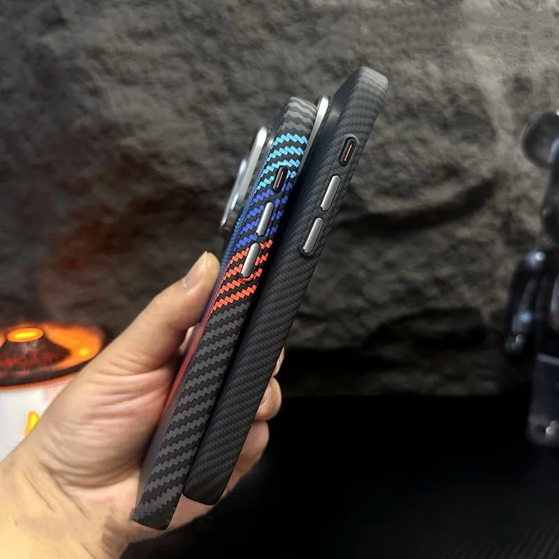 Hit Color Carbon Fibre Relief Texture MagSafe Phone Case for iPhone 16 14 13 Pro 15pro max 15 12 Wireless Charging Hard PC Cover