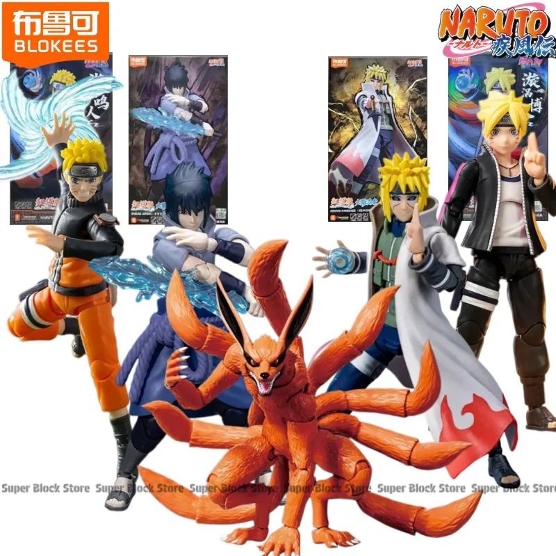 Blokees - Kit de Modelo de Naruto Shippuden, Figuras de Acción de Naruto Uzumaki, Boruto Uzumaki, Kurama, Uchiha Sasuke, Juguetes de Ensamblaje, Regalo