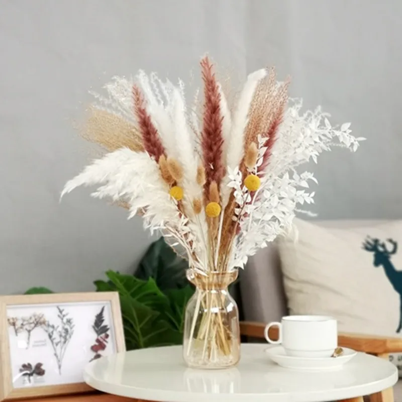 

New Arrivals Mixed Small Pampas Grass And Reed Flower Christmas Decoration 2023 Cheap Items With Free Shipping 30Pcs/Lot