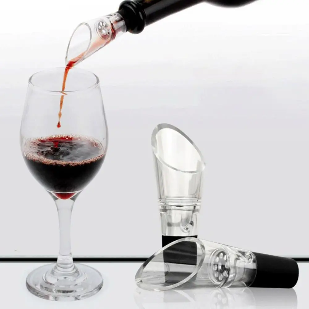 

6pcs Bar Accessories Acrylic Wine Air Aerator 2 in 1 Reusable Wine Decanter Spout With Filter Bottle Stopper Party