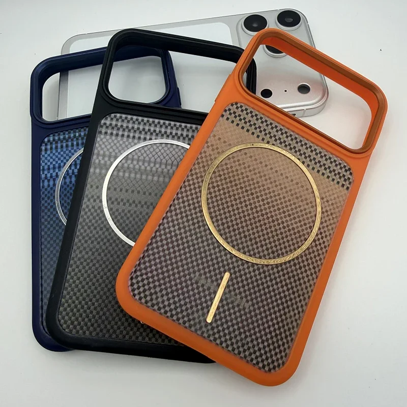 Etui z TPU o fakturze kevlaru dla iPhone XR, zmodyfikowane na 17 Pro, wygląd jak 17 Pro, odporna na wstrząsy osłona ochronna kompatybilna z MagSafe.