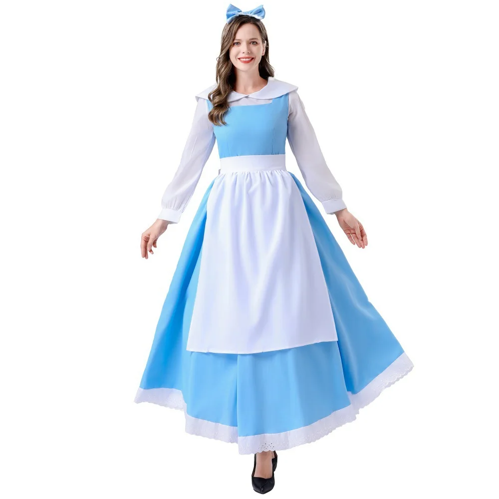 

Halloween Party Fairy Tale Belle Cosplay Dress Stage Performance Costume