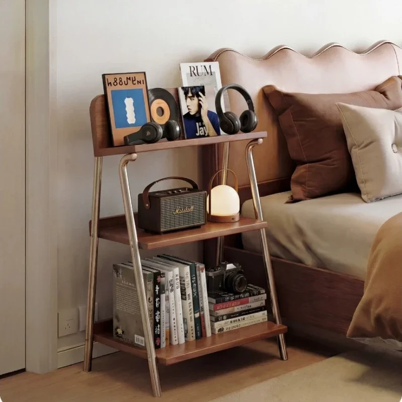 Solid Wood Vinyl Record Player Stand Living Room CD Holder Retro Floor Display Shelf Multifunctional Magazine Storage Cabinet