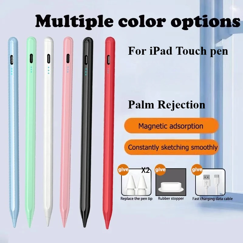 قلم رصاص لجهاز Apple iPad Pro 13 11 M4 12.9 قلم شاشة تعمل باللمس لجهاز iPad 10th 10.9 Air 5 4 Mini 6 7 ملحقات أقلام الكمبيوتر اللوحي
