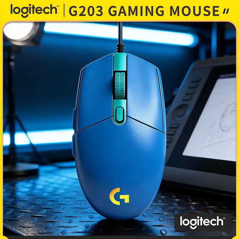 

Authentic Logitech G203 Prodigy Gaming Mouse, Lightsync RGB Technology, 8K DPI Sensor, Reliable & Long-lasting