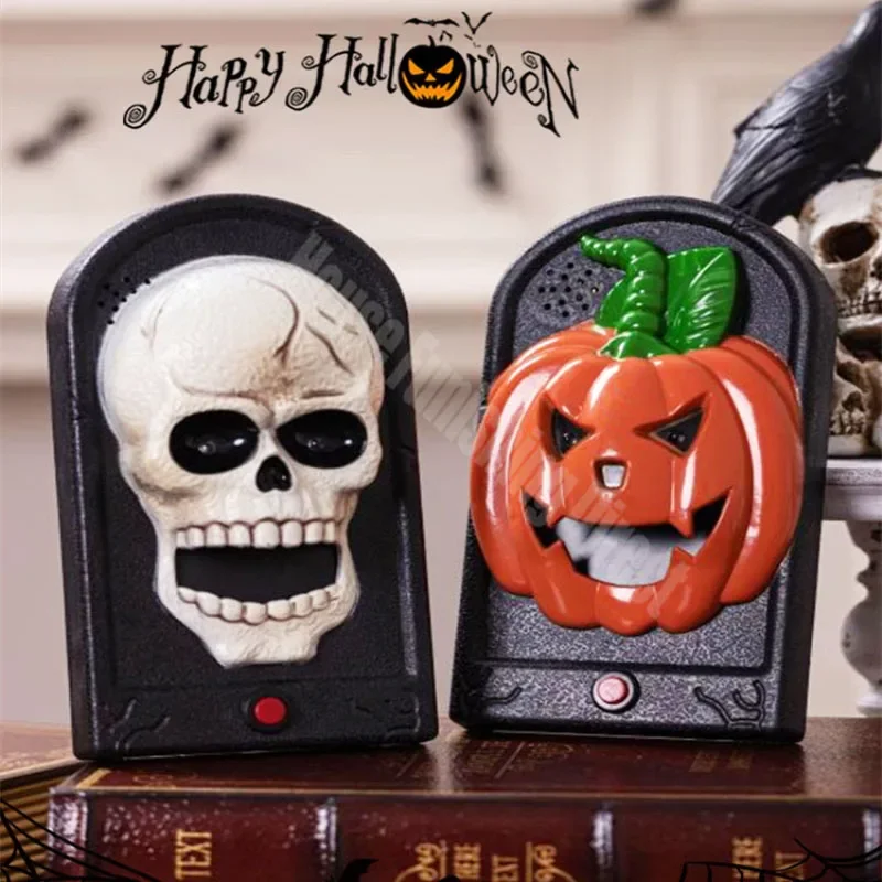 Halloween Animated Eyeball Doorbell Haunted House Decoration Glowing Rotating Eyes with Spooky Sounds Prank Prop Party