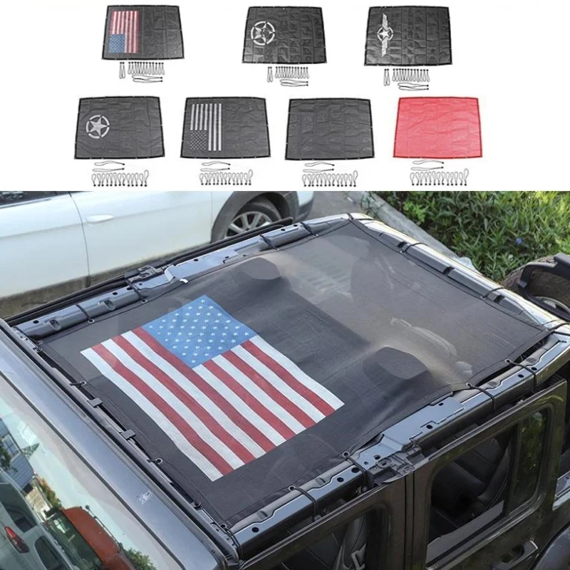 for Jeep Gladiator JT 2018 Car Roof Heat Insulation Mesh Top Sunshade Cover for Jeep Wrangler JL 2018+ Insulated Net Accessories