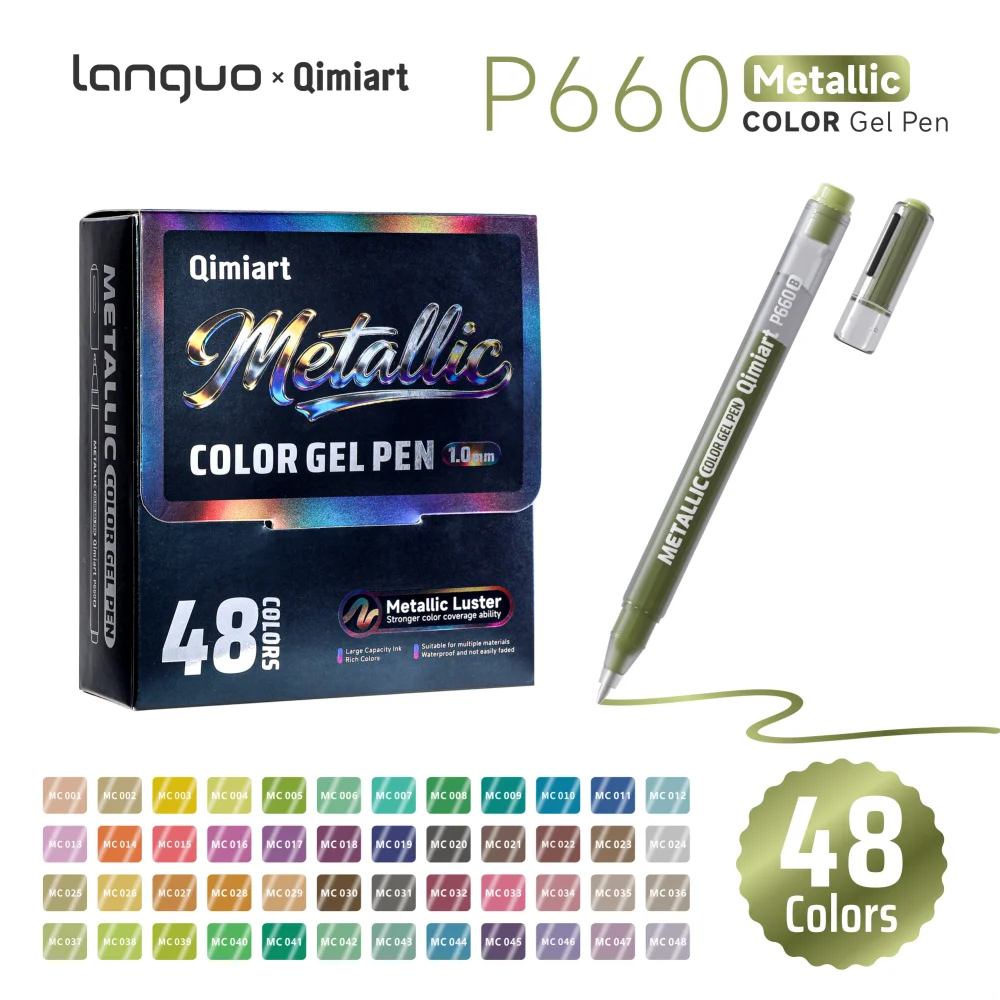 Languo Dual Tip Metallic Acryl Marker Pen Set Student Rock Schaalmodel Schilderen DIY Graffiti Handgetekende Verfpennen Briefpapier