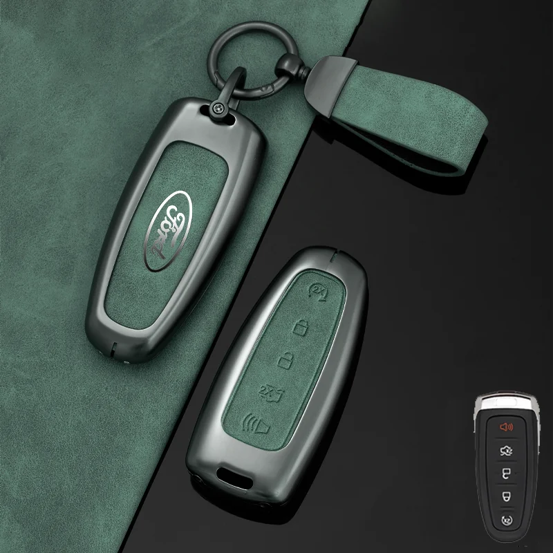 Zinc Alloy Car Remote Key Case Cover Shell Fob For Ford Explorer Edge Escape Flex Taurus 2011 2012 2013 2014 2015 Smart Key Bag