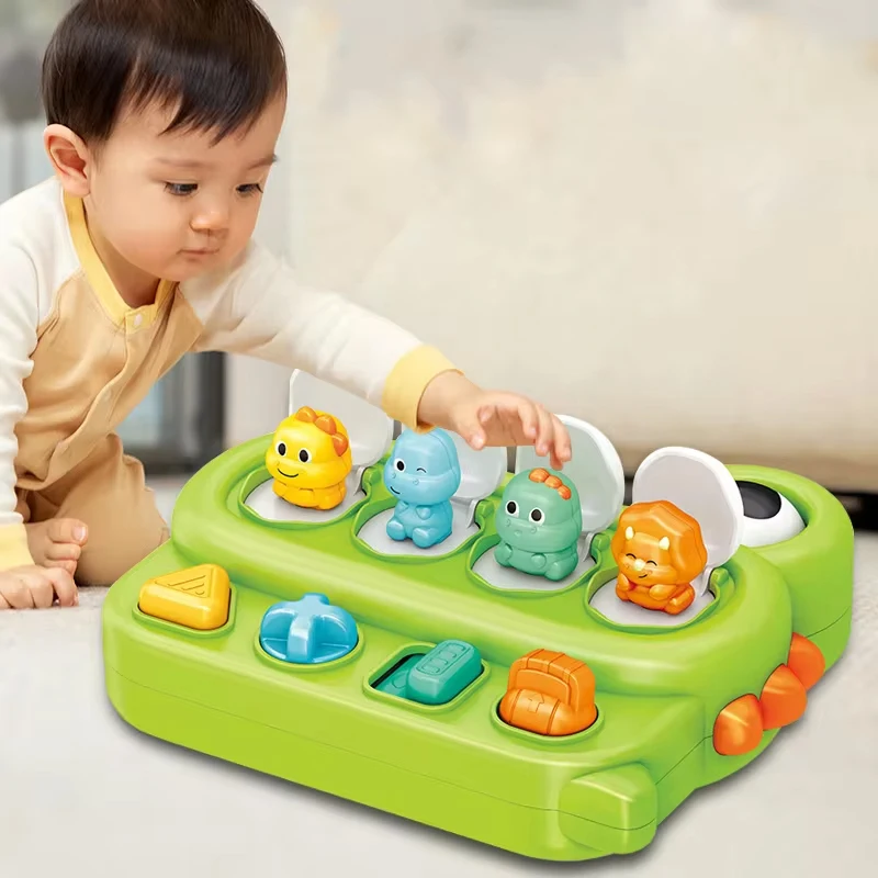 Montessori Education Baby Toys Children Interactive Animals Pop Up Toy Hand-eye Coordination for Kids 1 to 3 Years Old