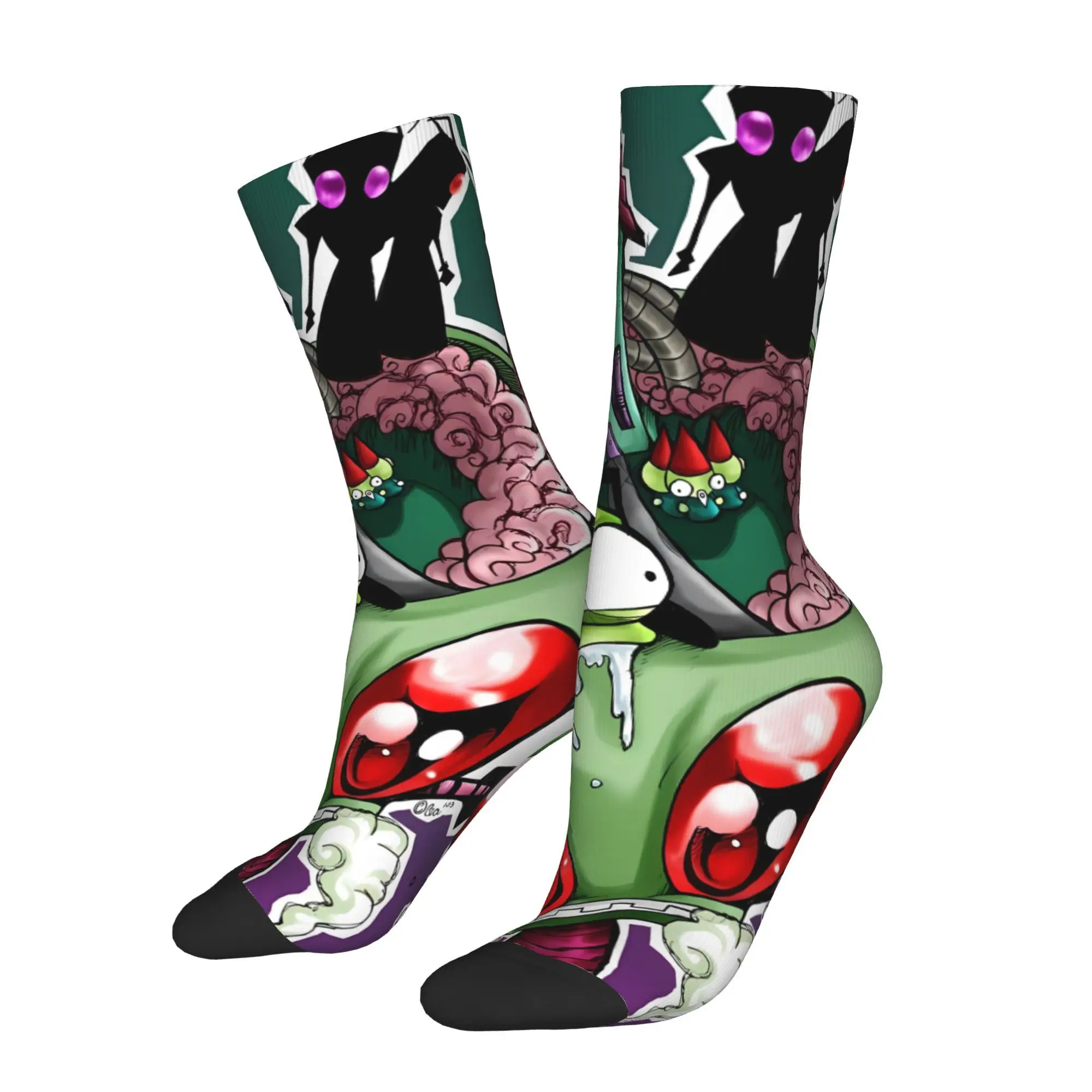 

Invader ZIM Cartoon Men Socks Cycling Novelty Spring Summer Autumn Winter Stockings