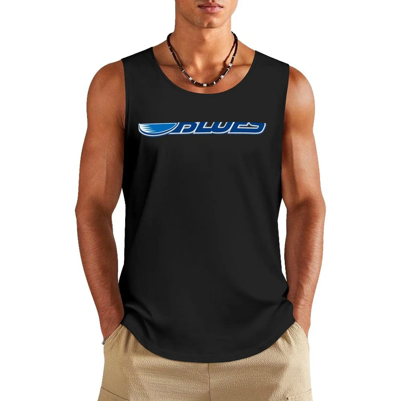 

Blues-auckland Essential Tank Top Japanese t-shirt T-shirt male t-shirt Men's Men's summer vest
