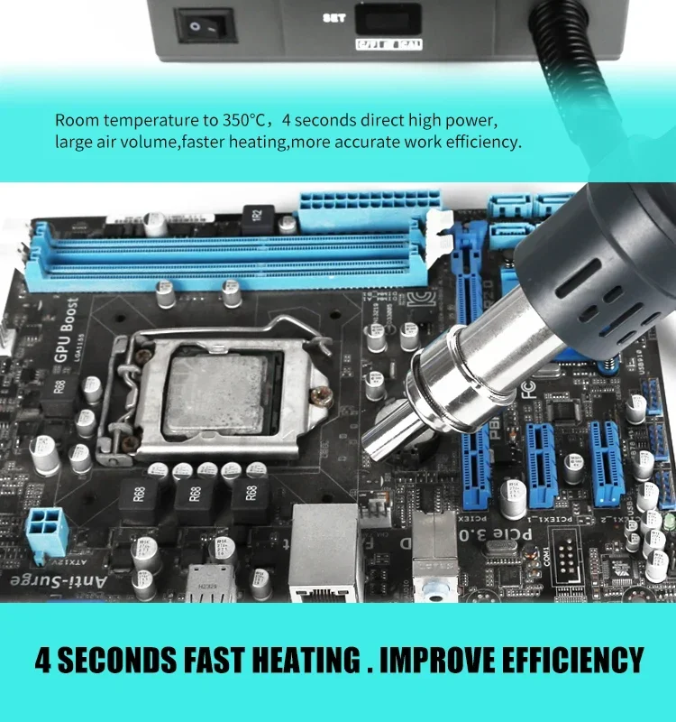 Garantia de produto genuínoSugon 8610dx Original Smd 1000w Estação de retrabalho Move IC Pistola de ar quente