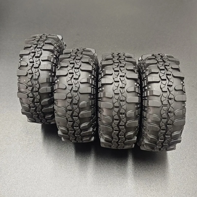 Rodas simuladas de 1.9 polegadas, 2 peças, material de nylon, rodas de travamento, cubo e pneus de borracha para carro crawler 1/10 rc, peças de atualização traxxas