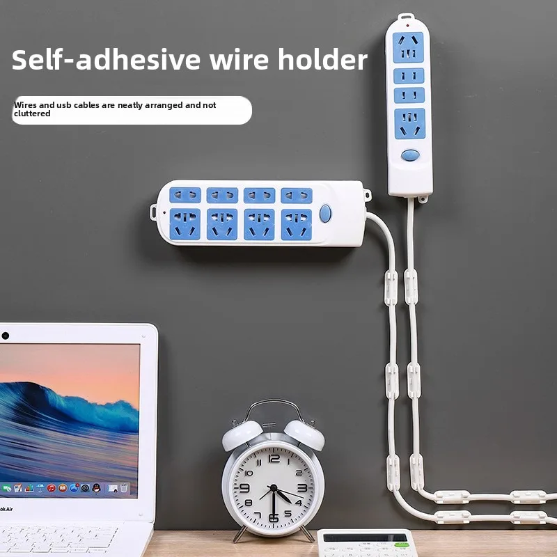 Self - Adhesive Wire Fixer - No - Nail Design, Perfect for Desktop Cable Management. Can Fix Data Lines, Network Cables, etc.