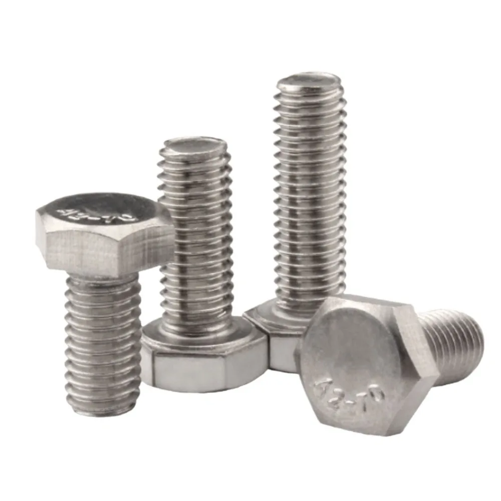DIN933 304 Stainless Steel Hexagon Head Bolt Full Thread External Hex Hexagon Head Screws 2/5/10/20pcs M3 M4 M5 M6 M8 M10 M12