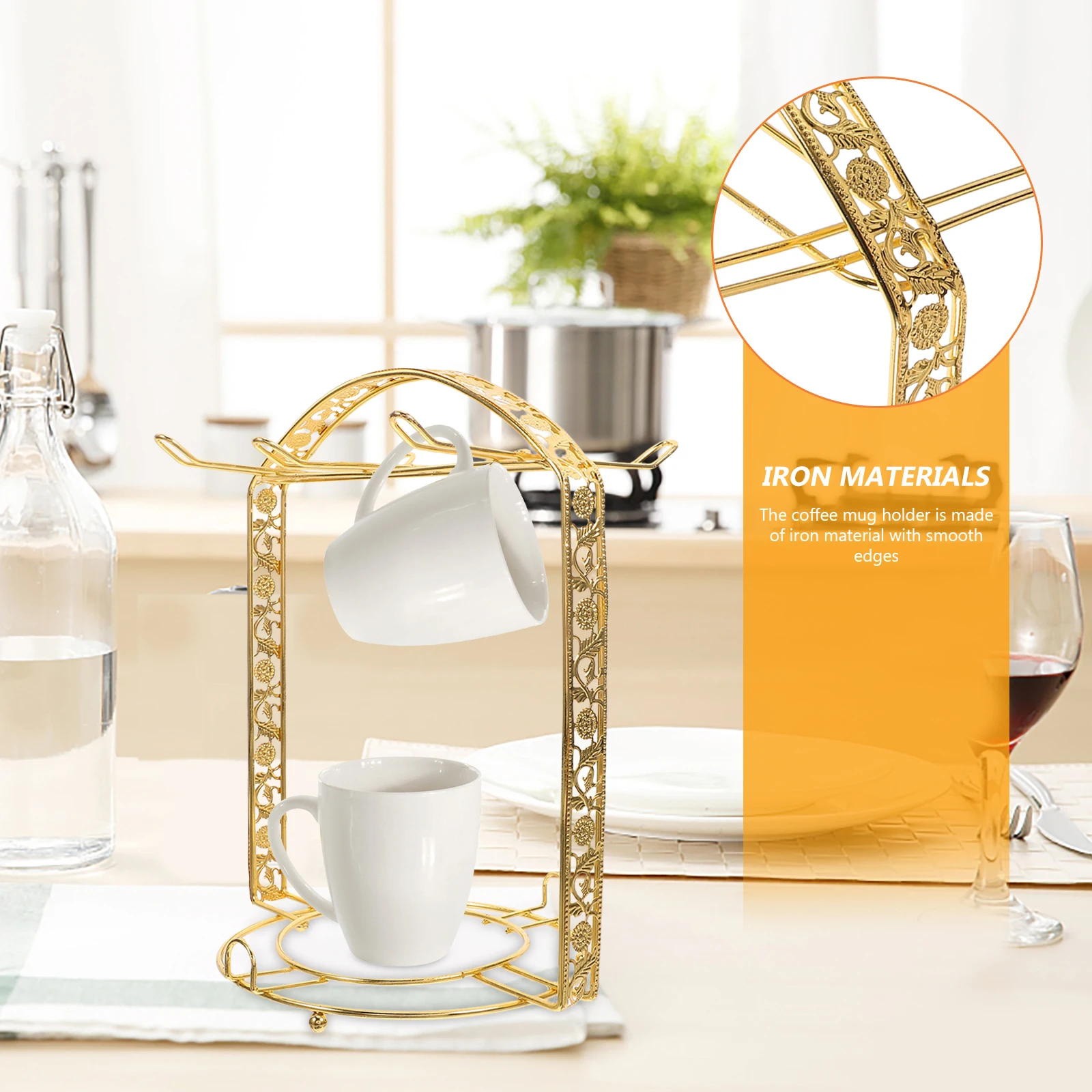 

Holder For Countertop Tea Cup Stand Drying Organizer Storage Kitchen Bar Accessories Efficient Drainage Sturdy Mug