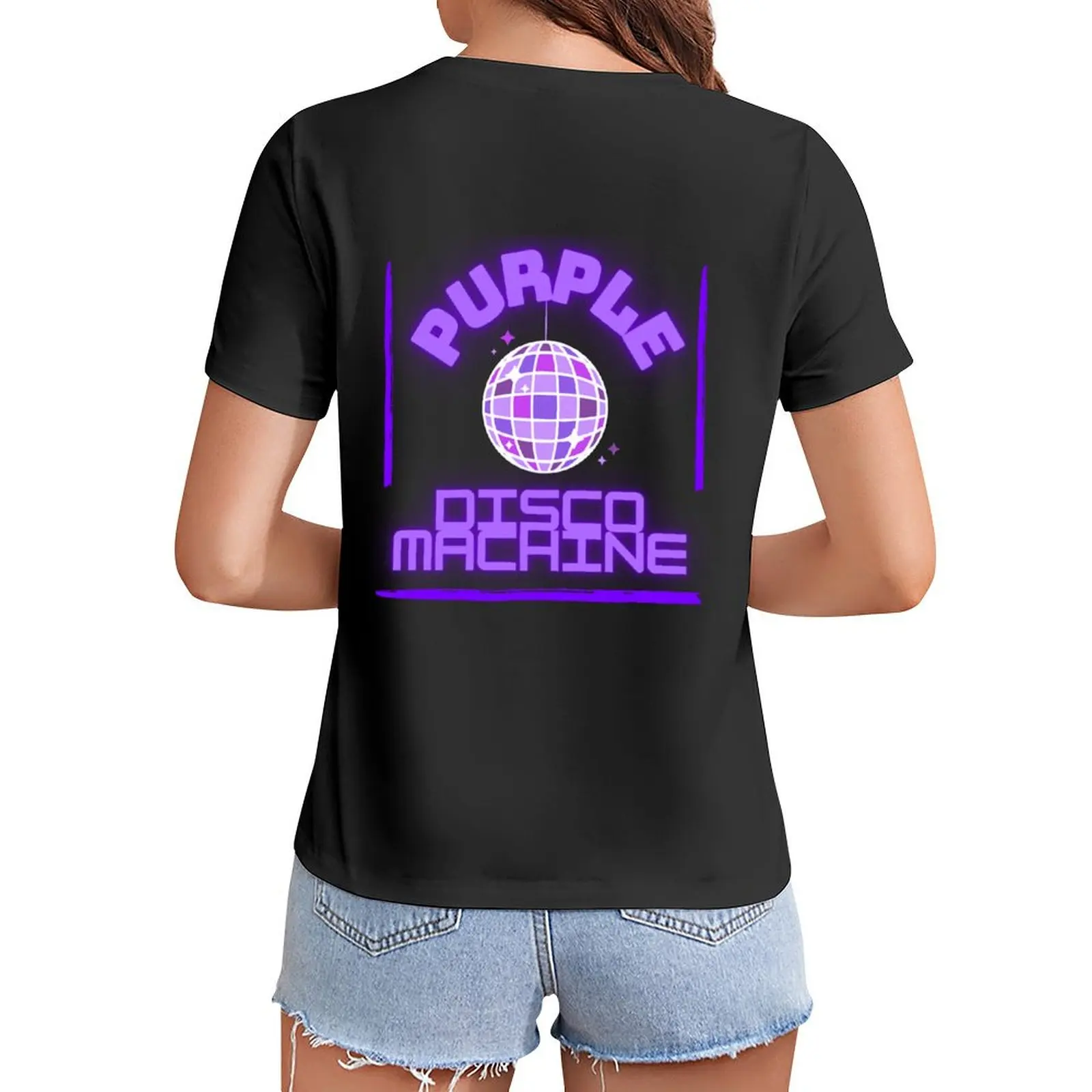 

purple disco machine design T-Shirt plain customizeds quick-drying Womens graphic t shirts