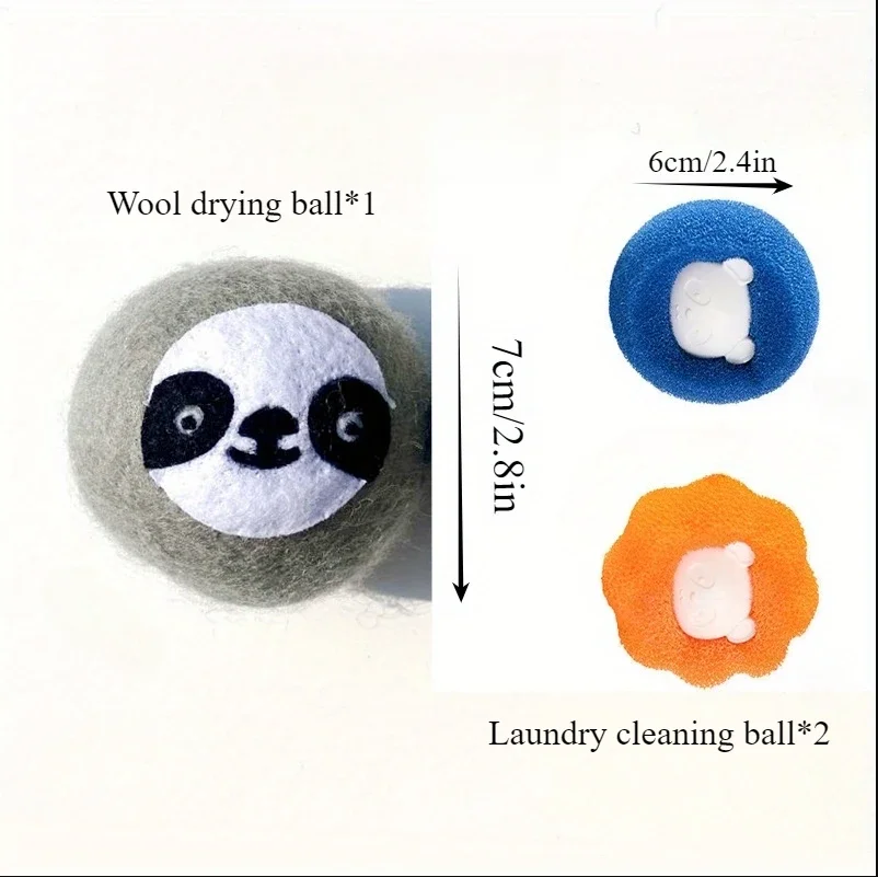 

Organic wool drying balls and clean adhesive wool balls, reusable natural fabric softeners, reduce drying time and wrinkles