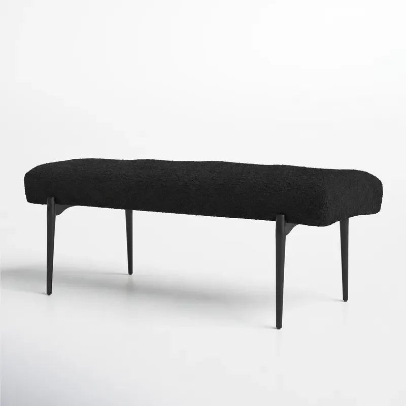 Nordic Simple Sofa Stool Home Shoe Change Stool Light Luxury Lamb Wool Bedroom Bedside Stool Living Room Long