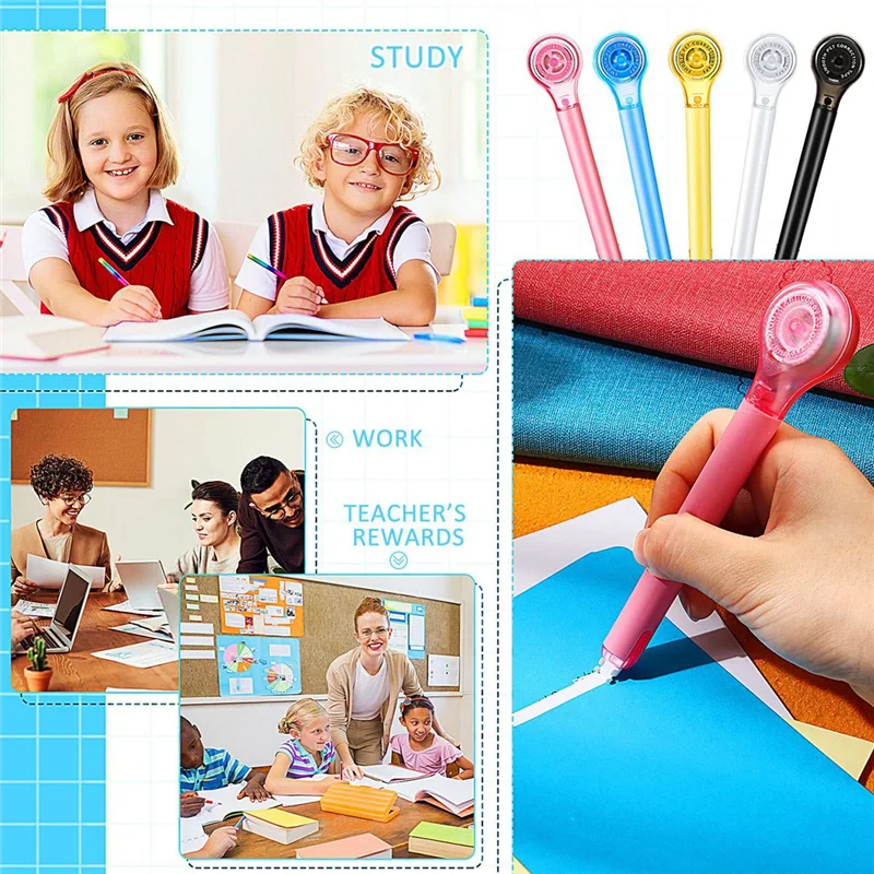 Cinta correctora blanca, suministros de oficina, herramientas de corrección de errores, 20 unidades