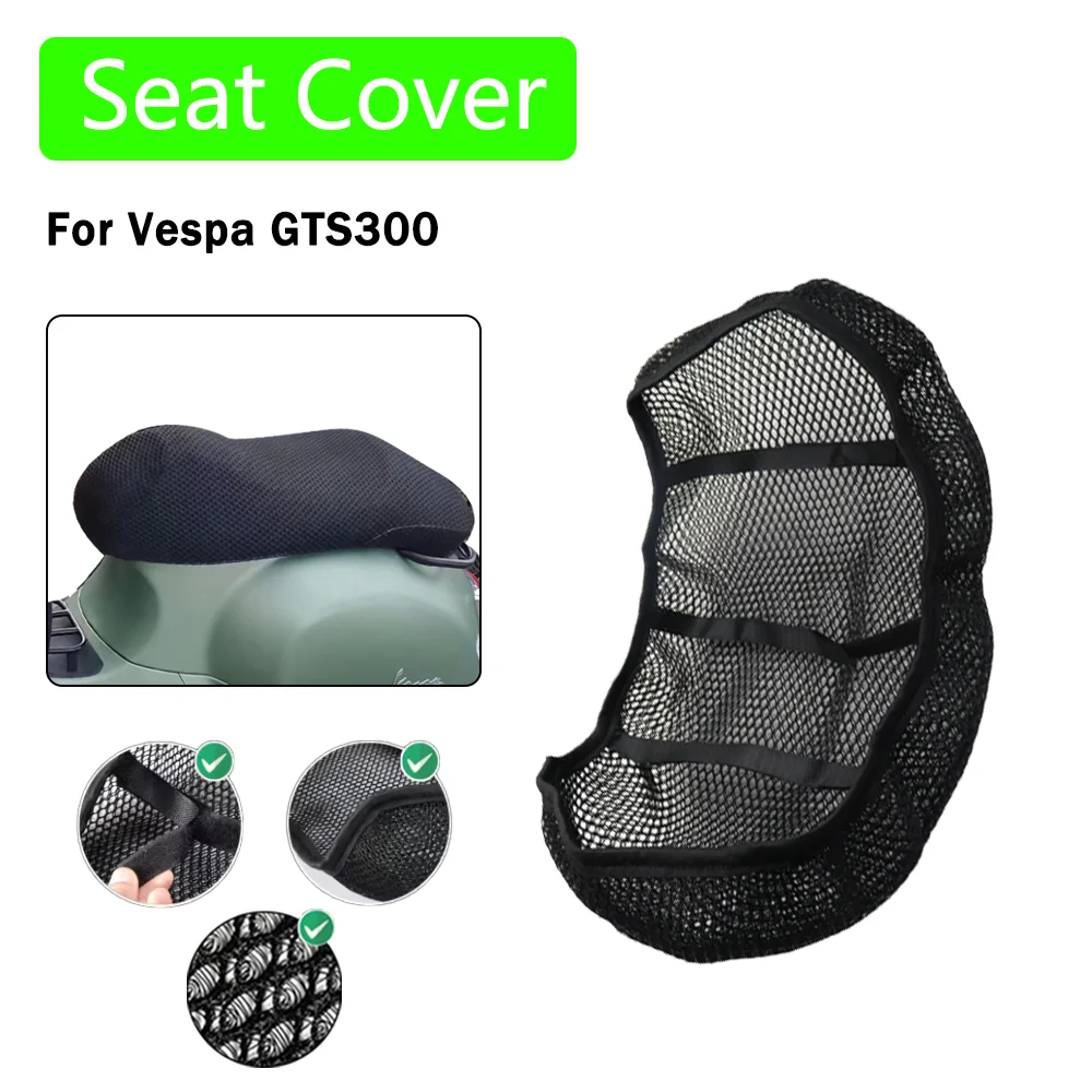 

For Vespa GTS300 GTS 300 Motorcycle Accessories Mesh Breathable Seat Cushion Saddle Non-Slip Protection Seat Cover