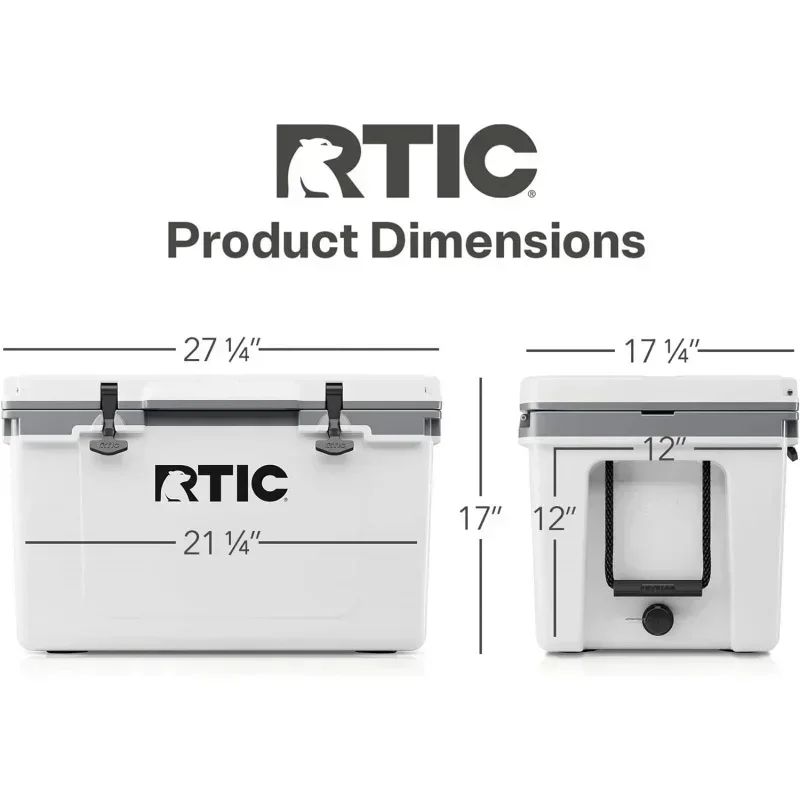 D2BUlt-Light Cassetta per il ghiaccio portatile isolata con dispositivo di raffreddamento rigido da 52 litri per spiaggia, bevande, bevande, campeggio, picnic, pesca, barca, barbecue