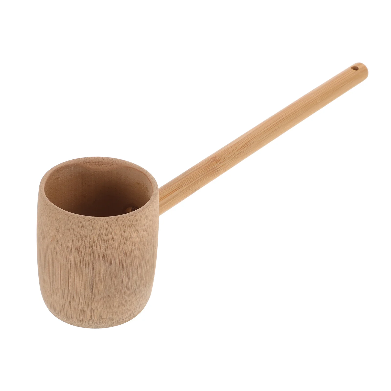 

【】Long Handle Bamboo Water Ladle Rustic Soup Scoop Durable Bath Salt Spoon Japanese Style For Sauna Tea Ceremony Kitchen