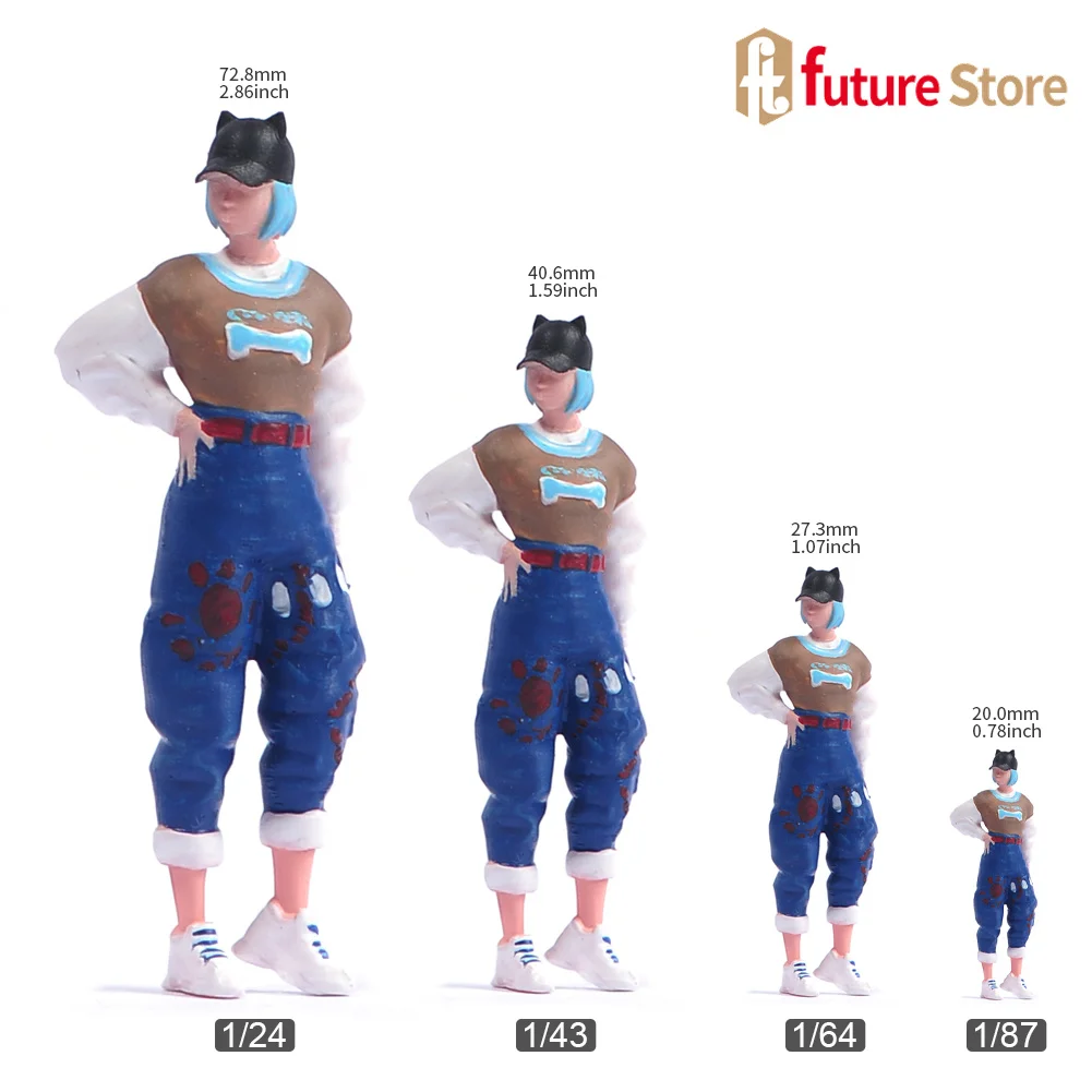 Miniature Figure 1/87 1/64 1/43 1/24 Standing Beauty Girl 3D Print Diorama Model Creative Scene Prop Decoration Toys