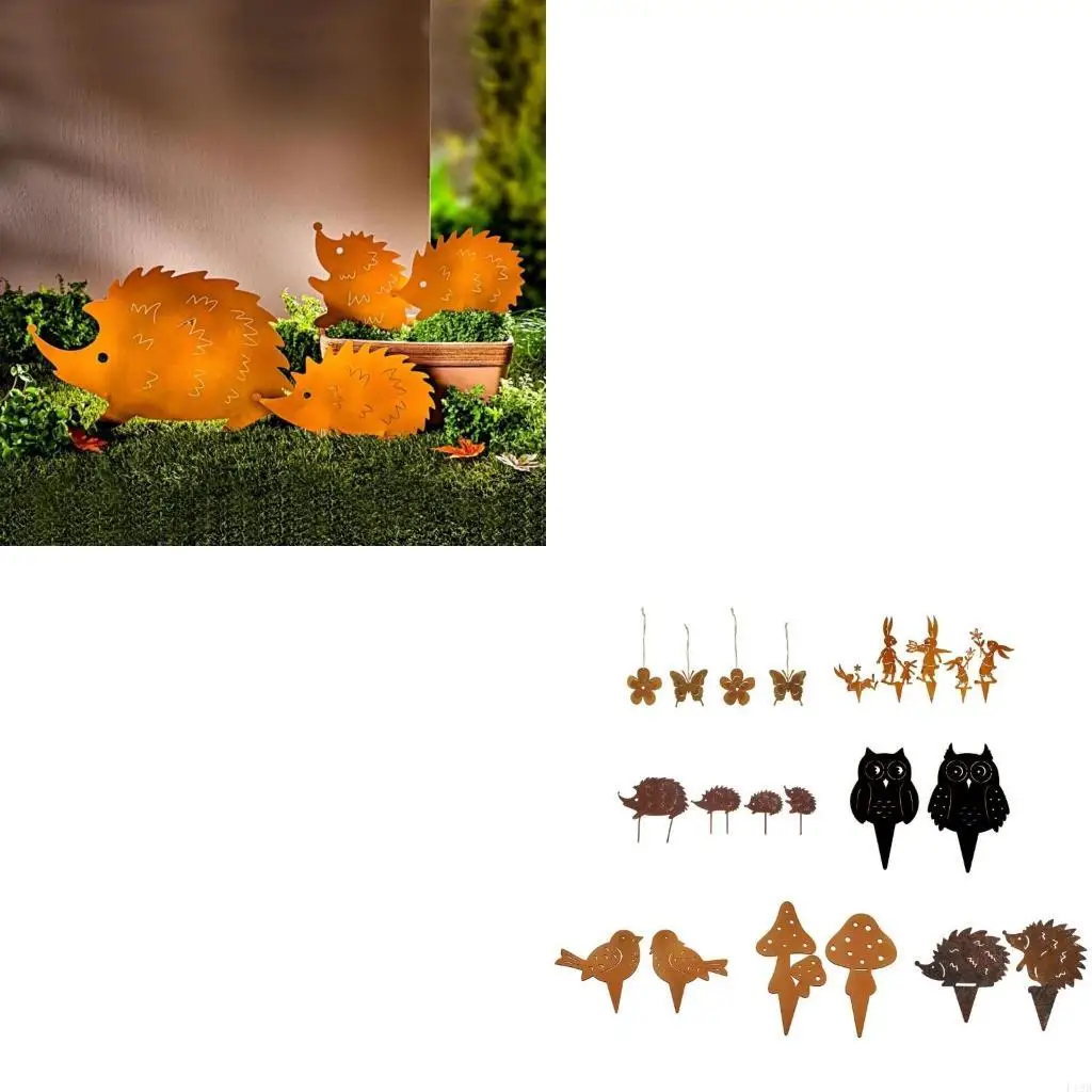 

F19B садовые декоры для внешних металлических животных ржавчины декоративные садовые колья на весну